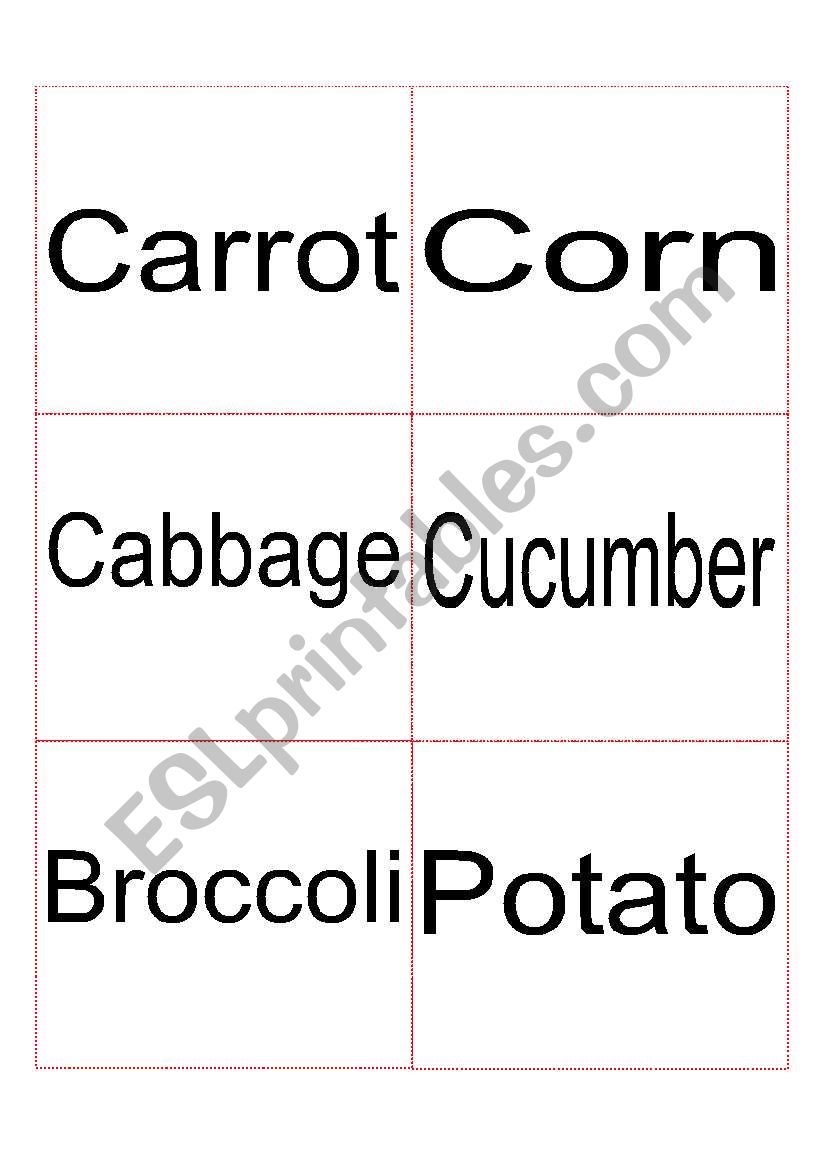 Fruit & Veggies FLASHCARDS (part 1/2)