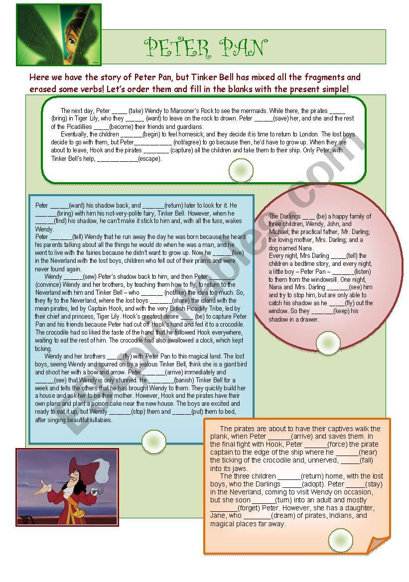 Peter Pan worksheet