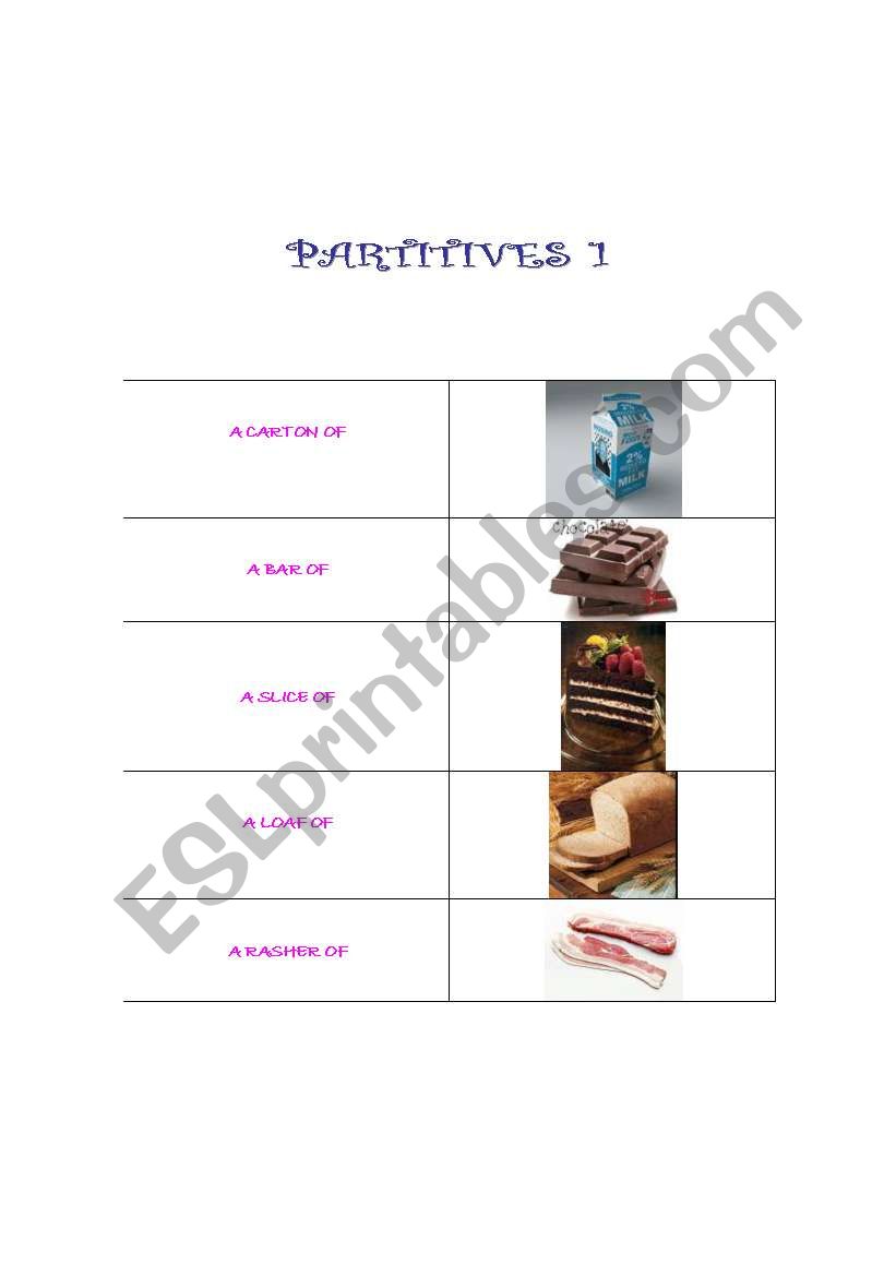 PARTITIVES - FOOD&OTHERS Part 1