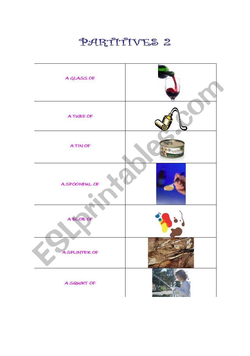 PARTITIVES - FOOD & OTHERS (containers) Part 2