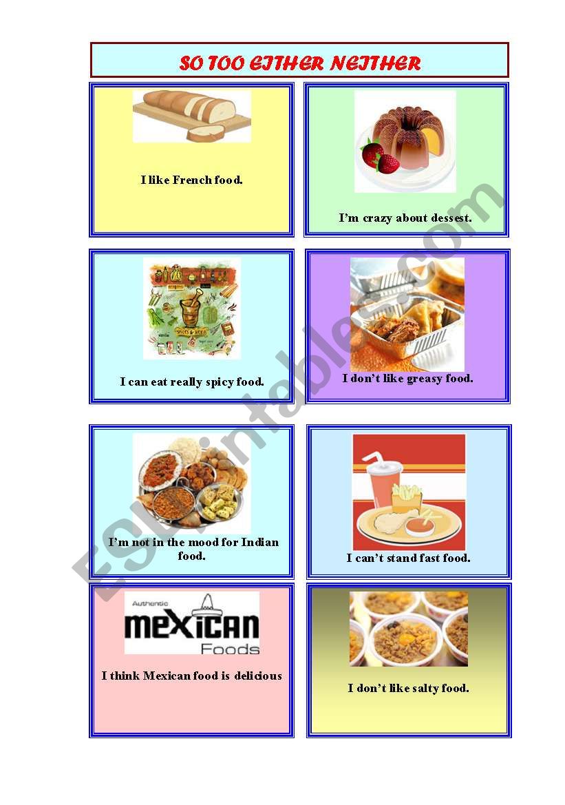 Card - So too either neither worksheet