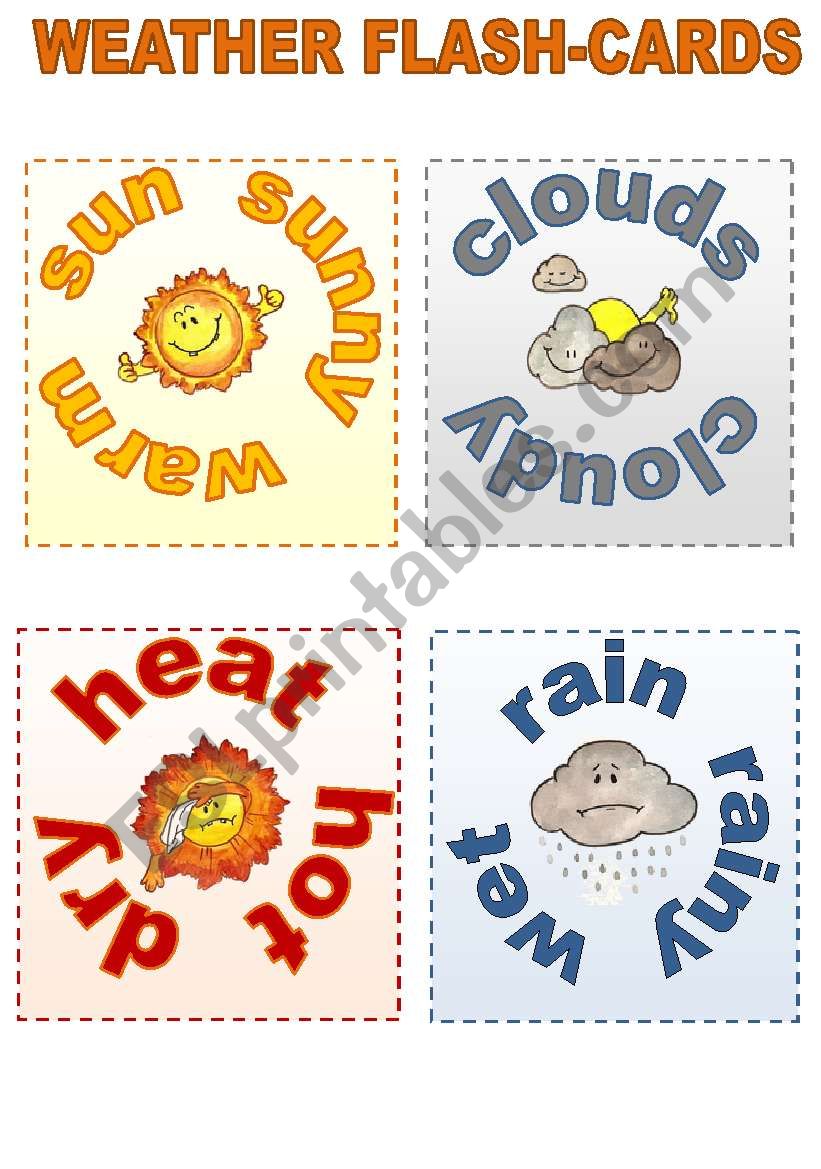 WEATHER  FLASH-CARDS (2 pages)