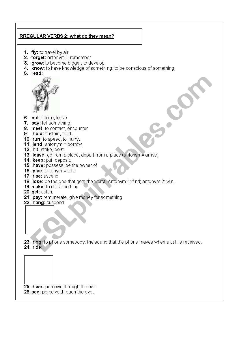 IRREGULAR VERBS 2: What do they mean?