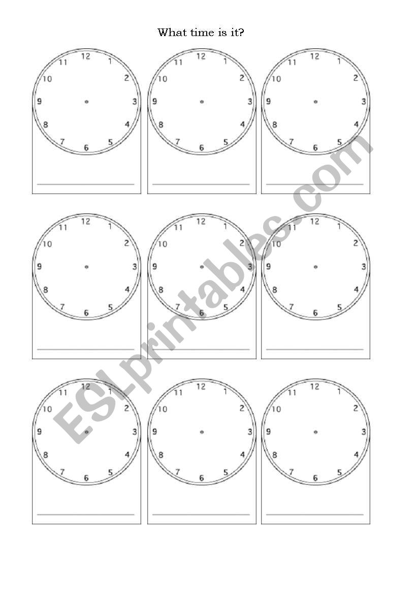 What time is it ? worksheet