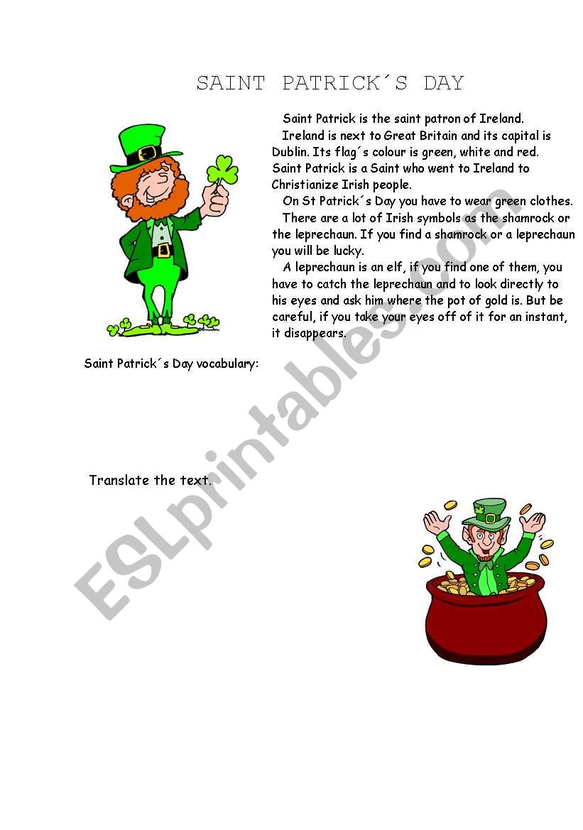 ST PATRICKS DAY worksheet