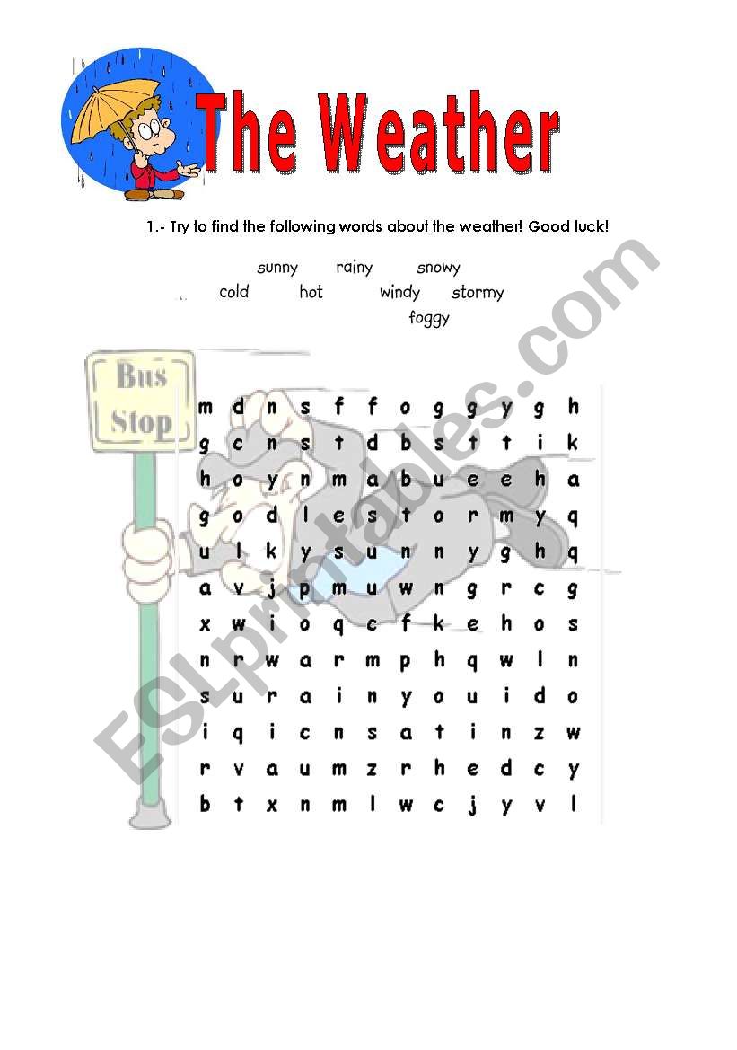 The weather - crosswords worksheet
