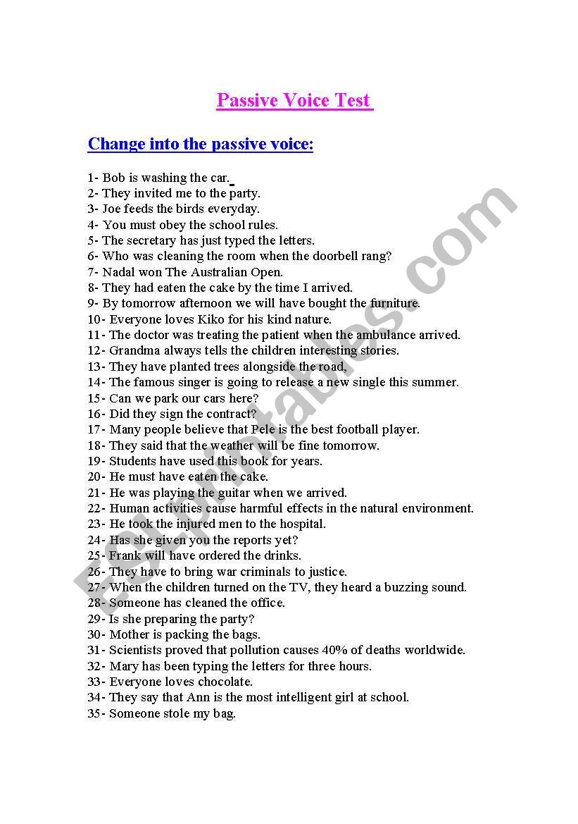 passive voice & forming questions