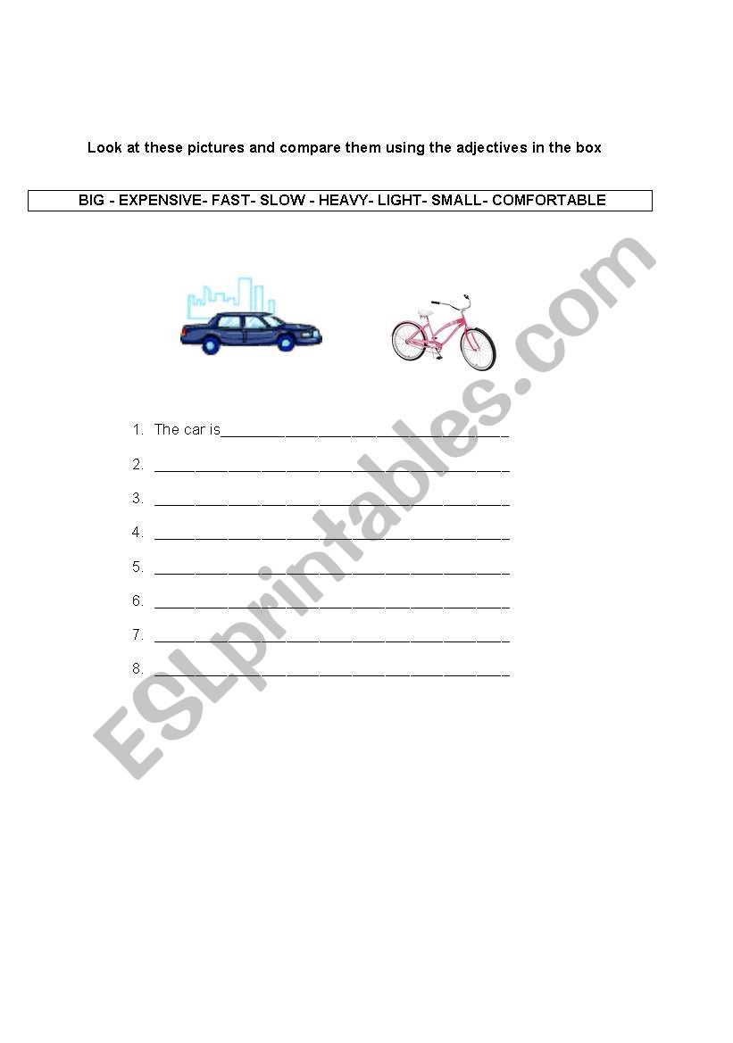 comparative worksheet worksheet