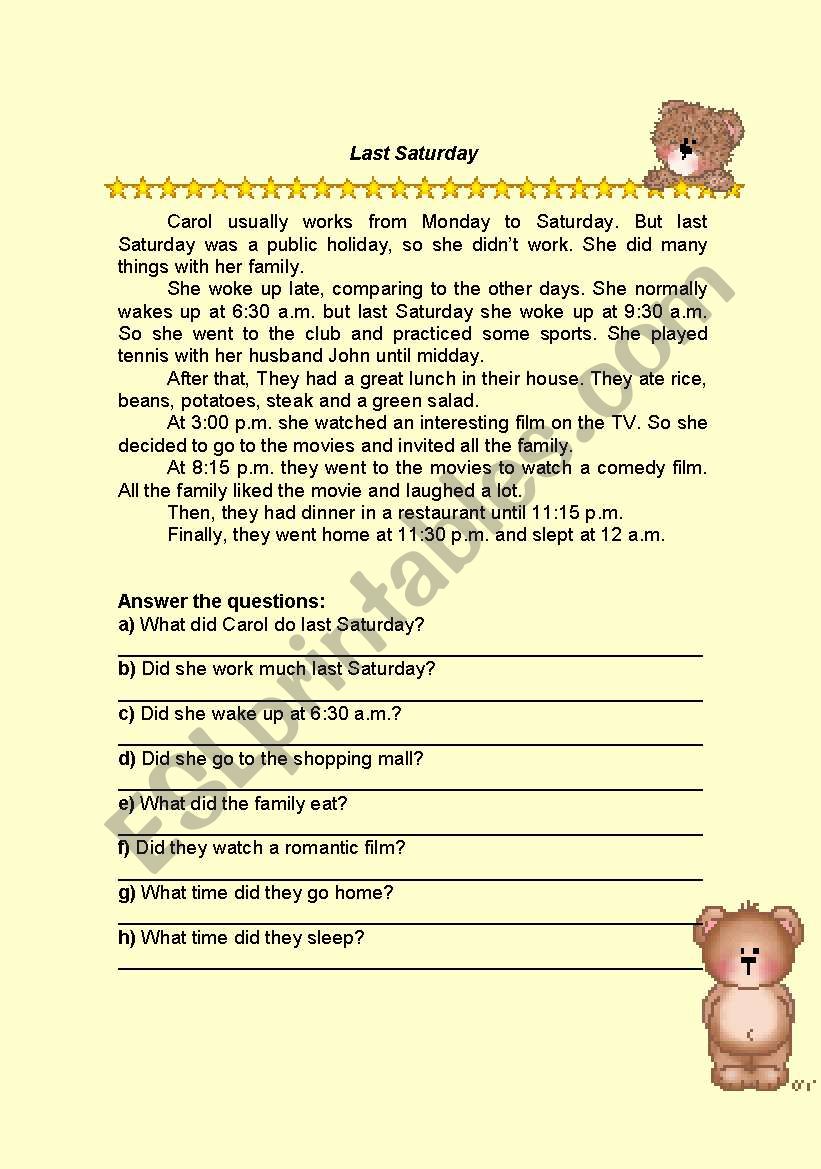 Simple PAst worksheet