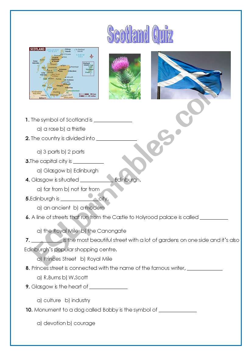 Scotland Quiz worksheet