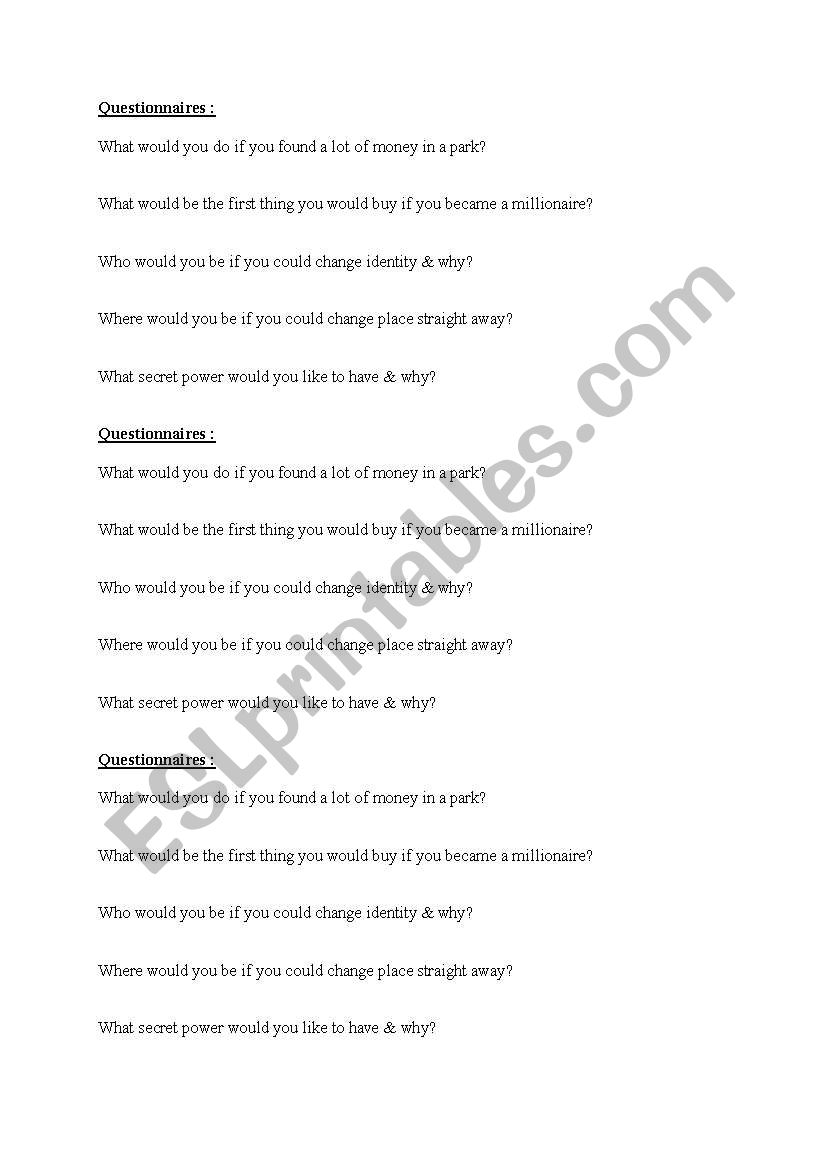 what would you do if...?     worksheet
