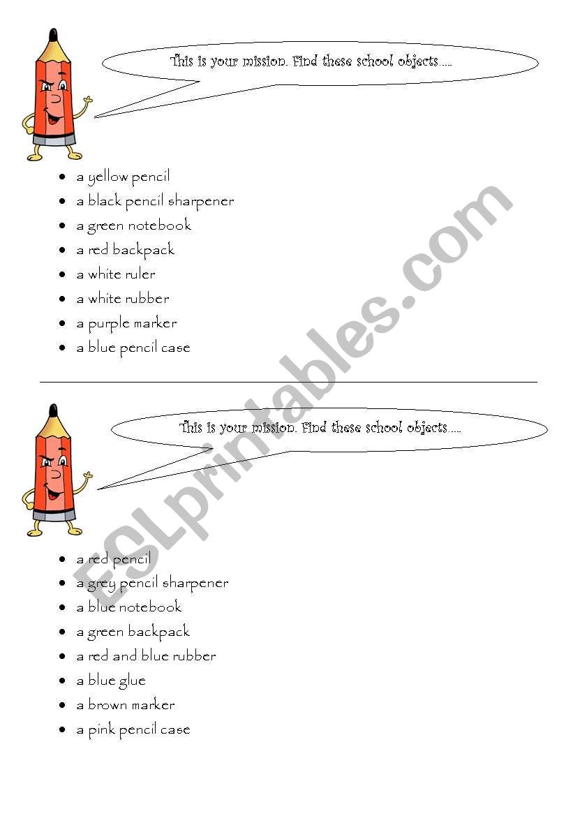Mission  worksheet