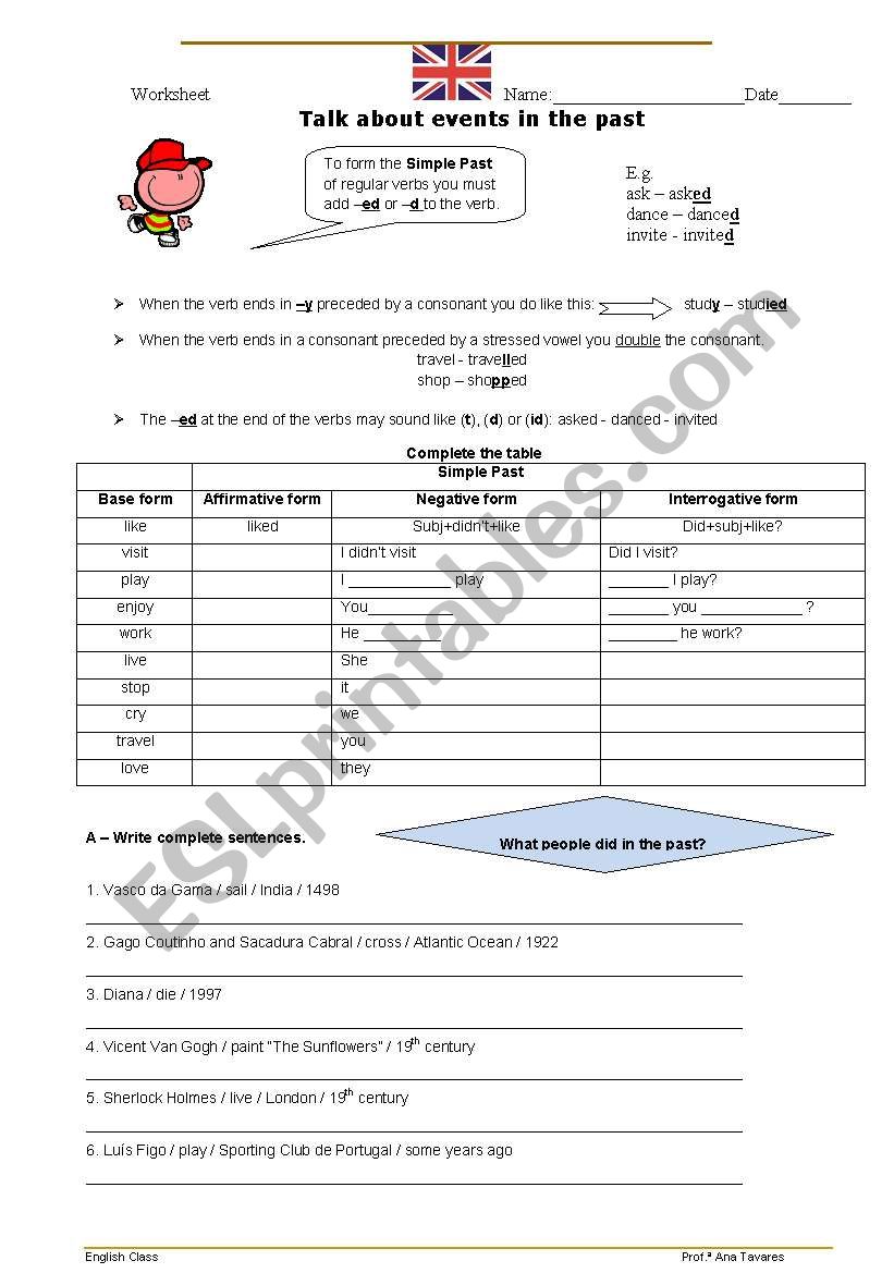 Past tense worksheet