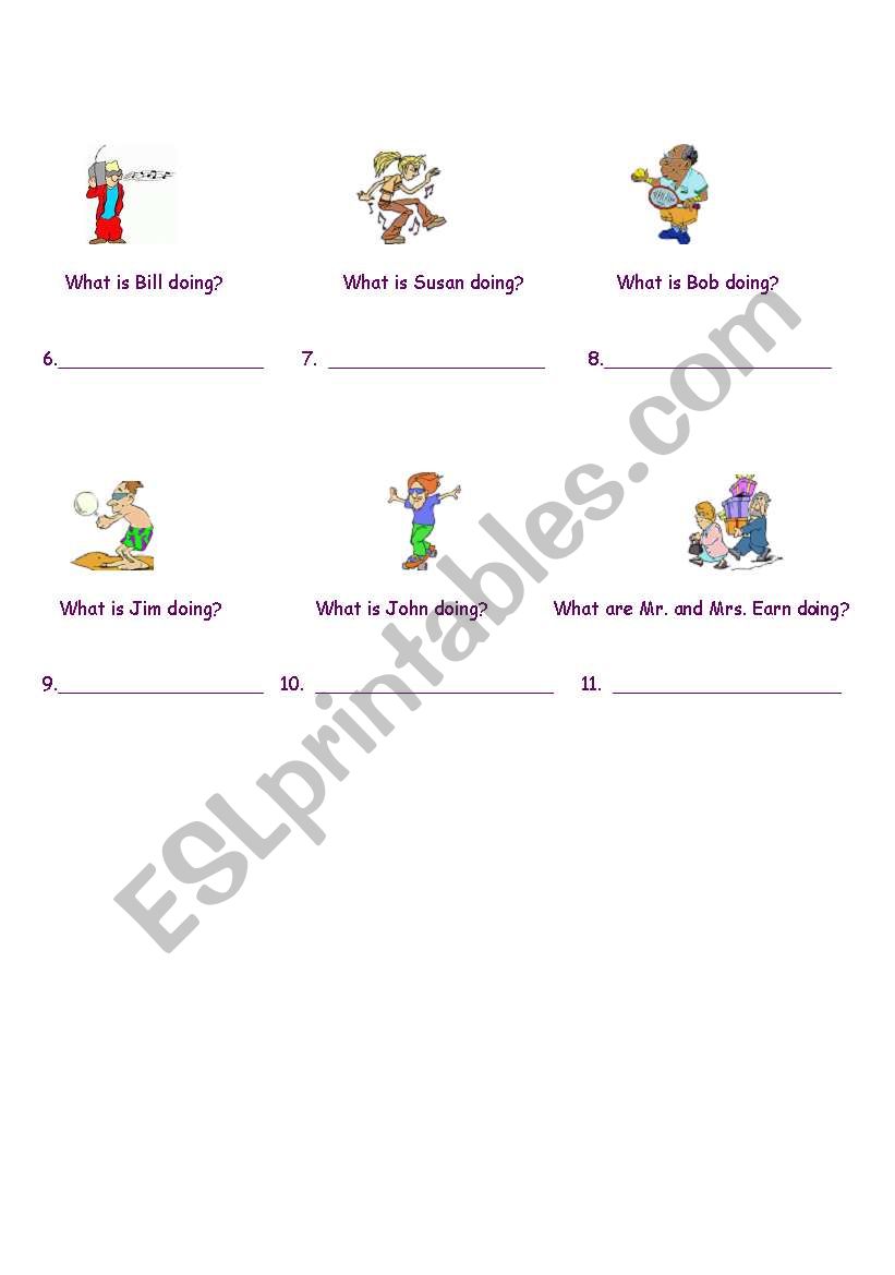 what are they doing?2 worksheet