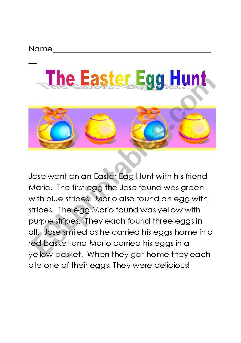 The Easter Egg Hunt worksheet