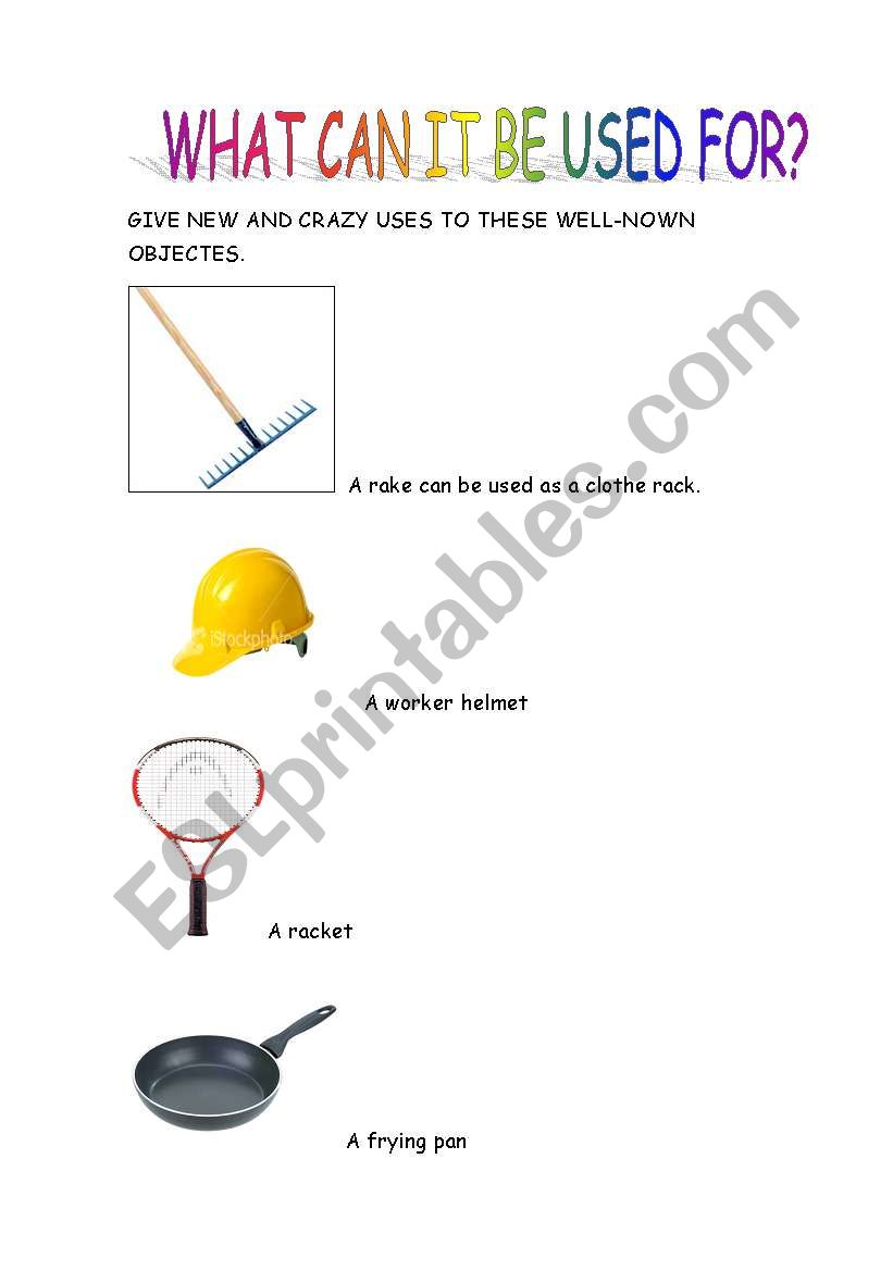 CRAZY USES OF INVENTIONS worksheet