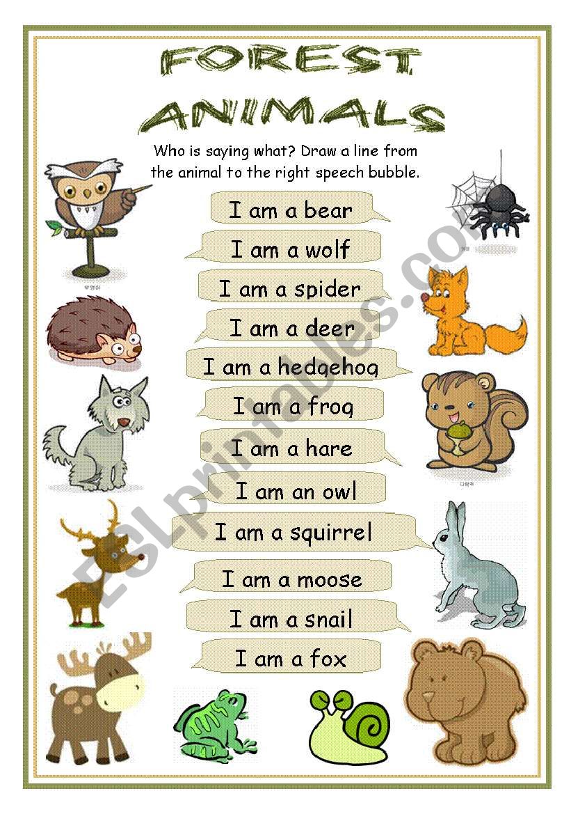 Who is saying what - Forest animals