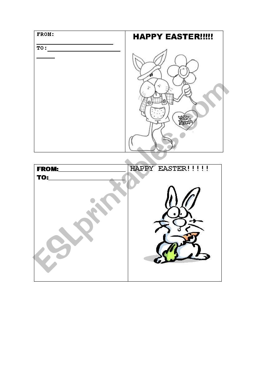 EASTER CARD worksheet