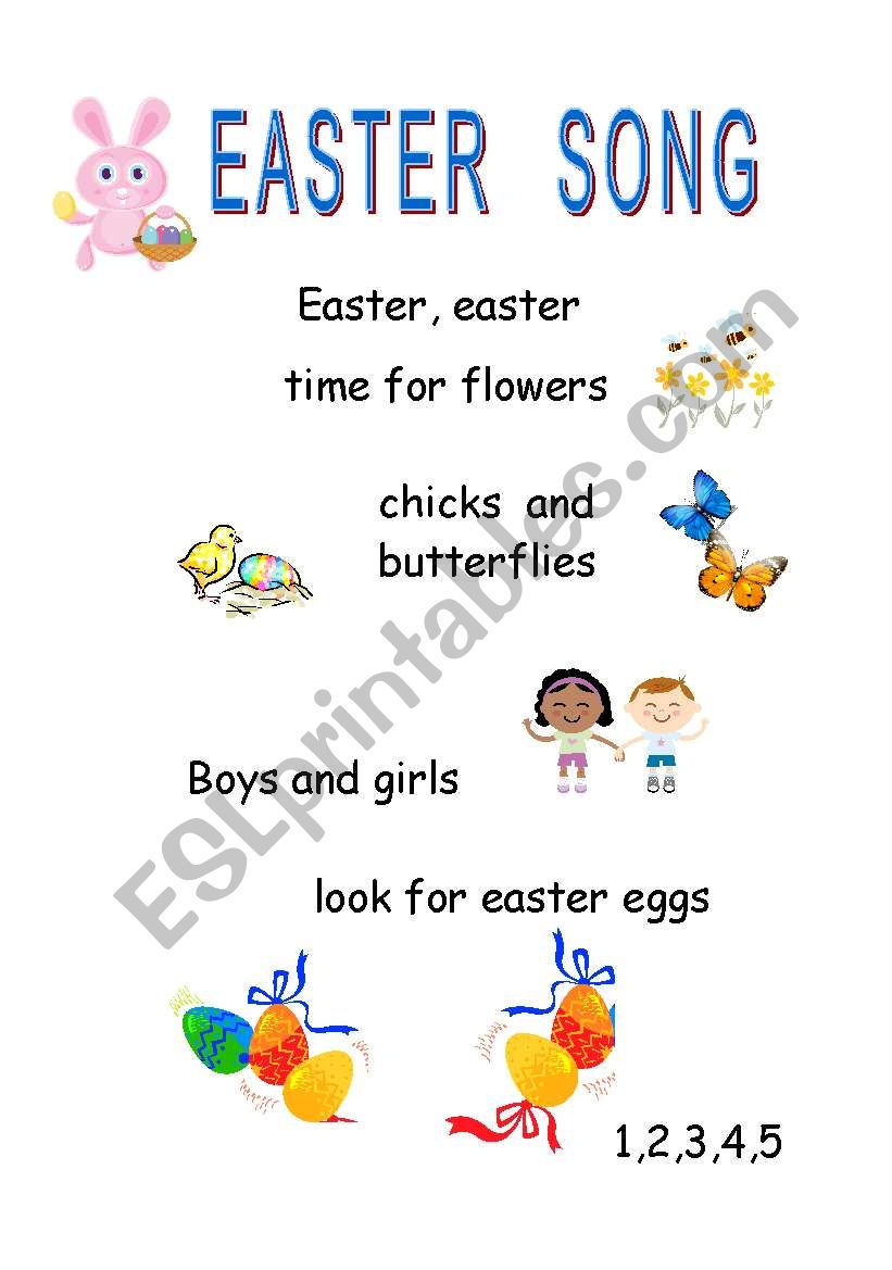 Easter song worksheet
