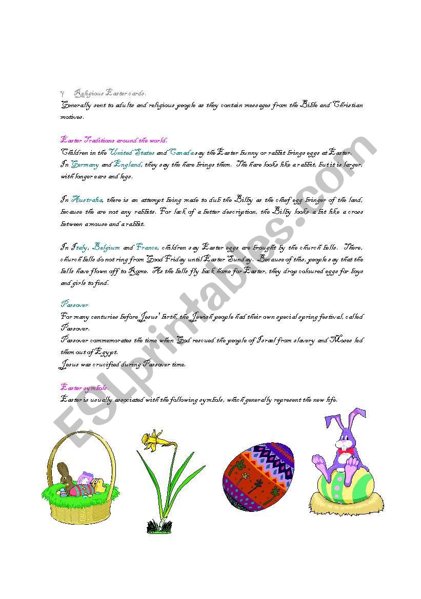 Easter PART TWO worksheet