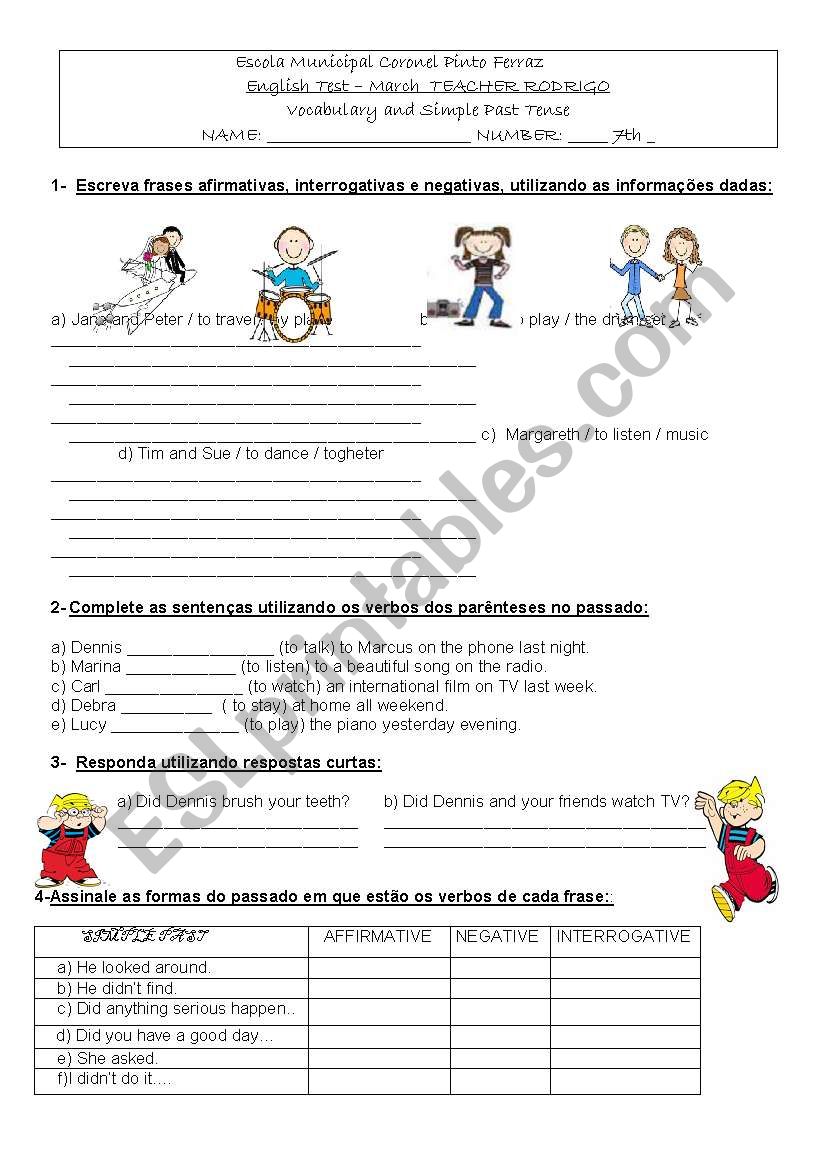 simple past regular verbs worksheet