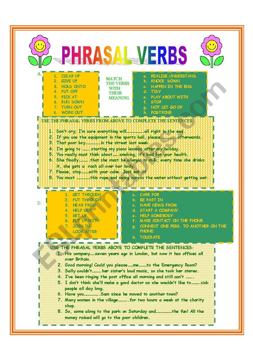 PHRASAL VERBS worksheet