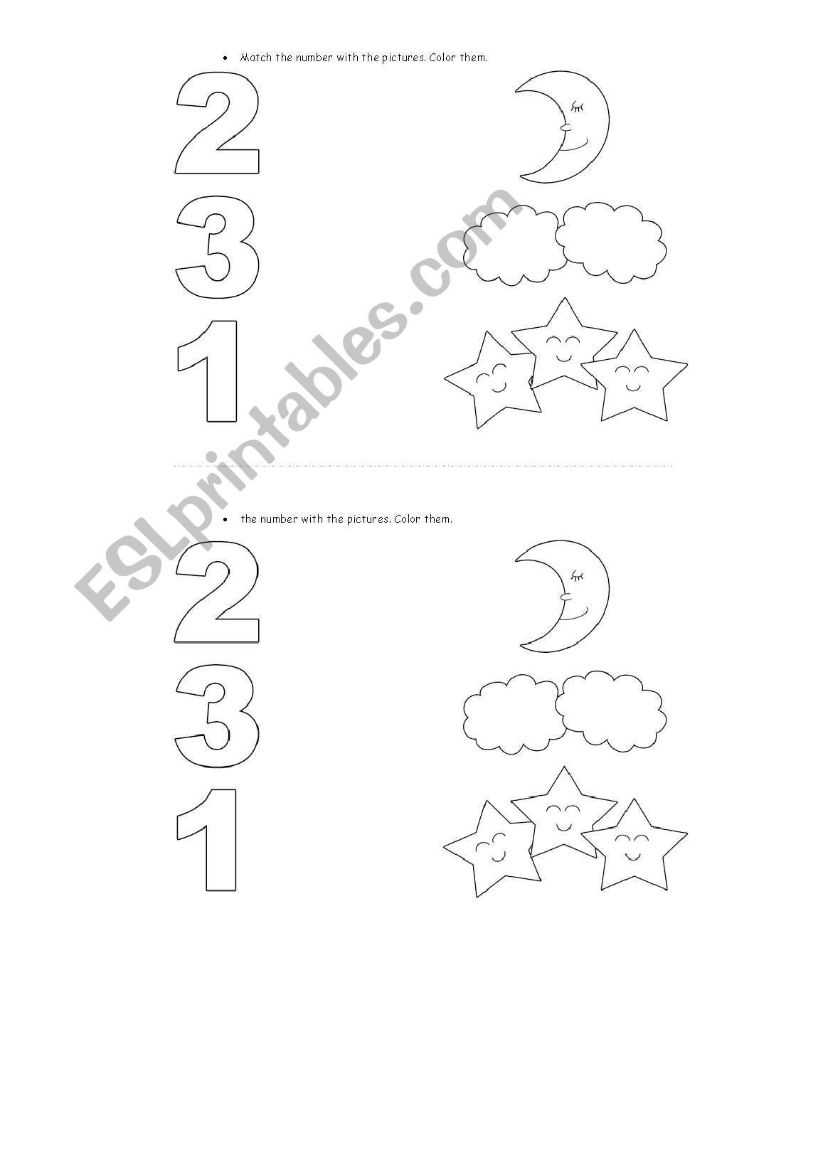 Match the Numbers worksheet