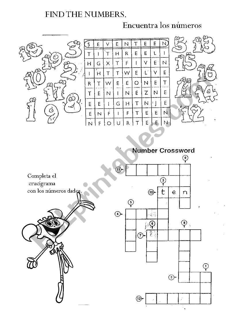 numbers worksheet