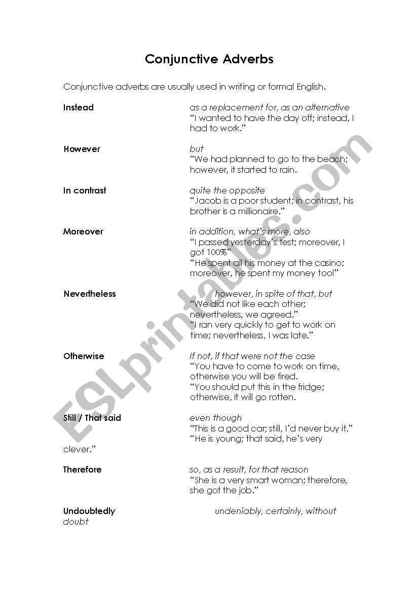 english-worksheets-conjunctive-adverbs