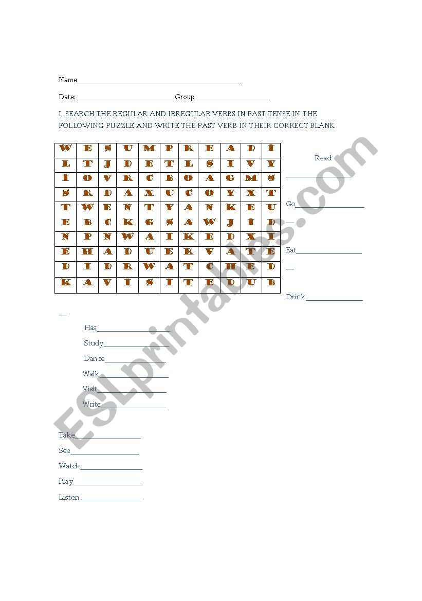 Simple Past worksheet