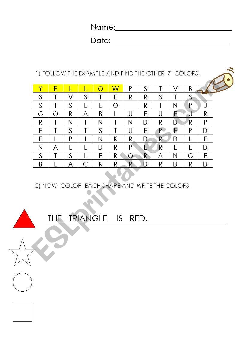 COLORS worksheet