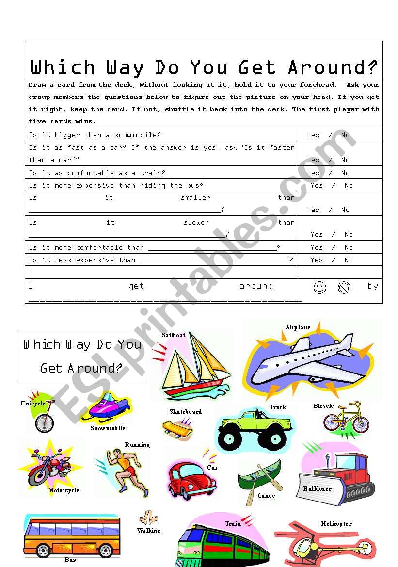 Which Way Do You Get Around? worksheet