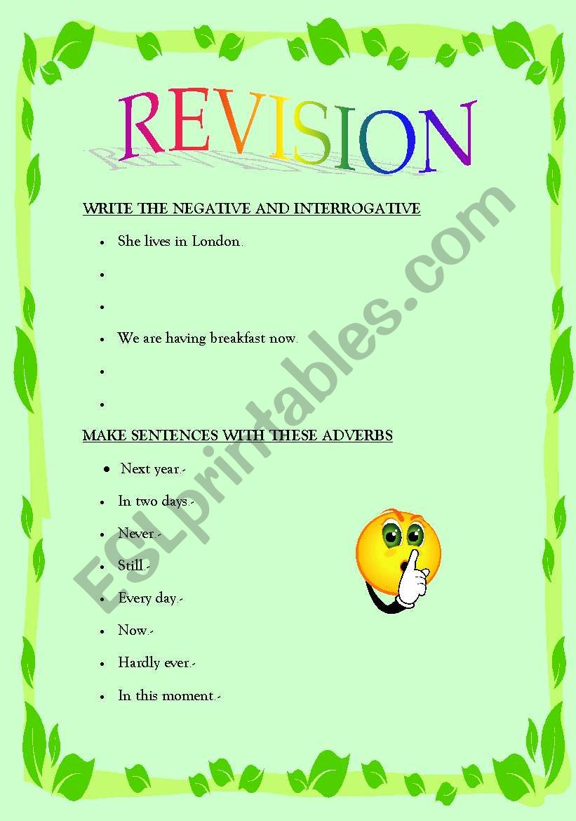 REVISION worksheet