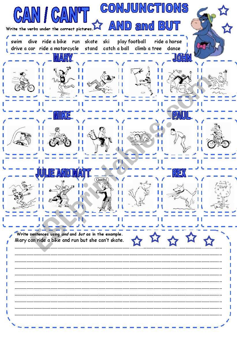 CAN / CANÂ´T (3) CONJUNCTIONS AND and BUT