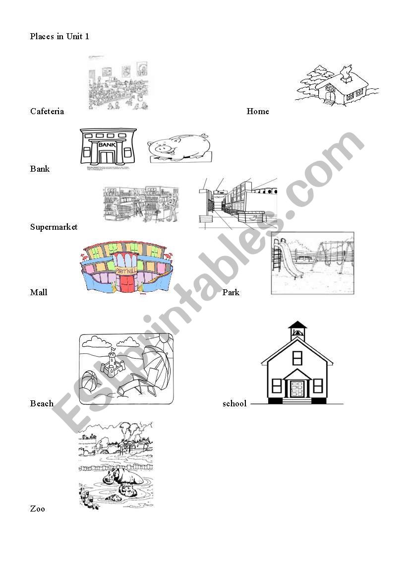 places worksheet