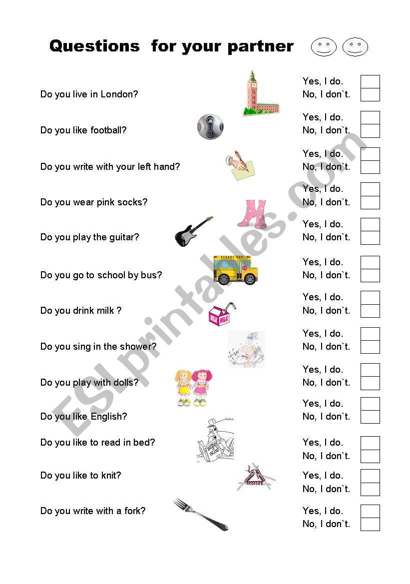 questions for your partner worksheet