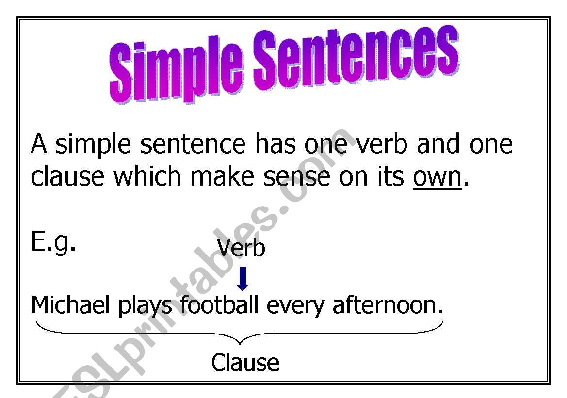 Sentence Types worksheet