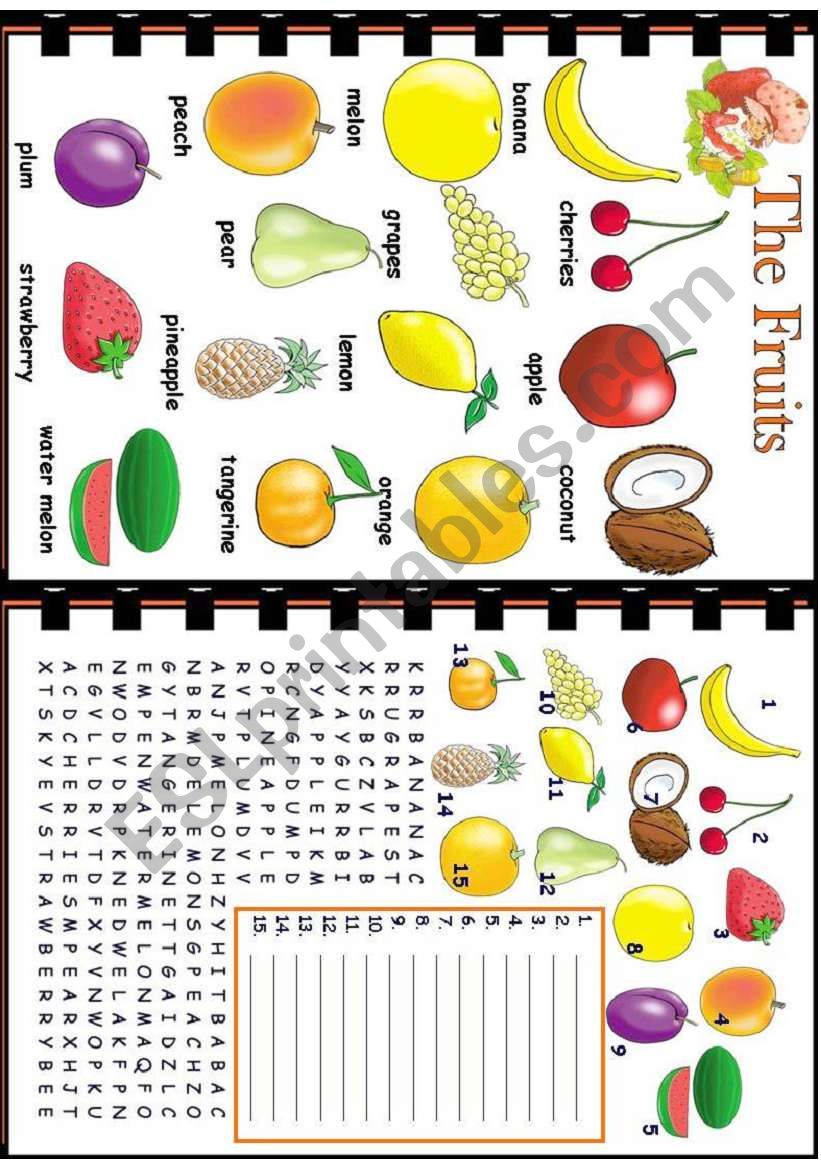 The Fruits worksheet