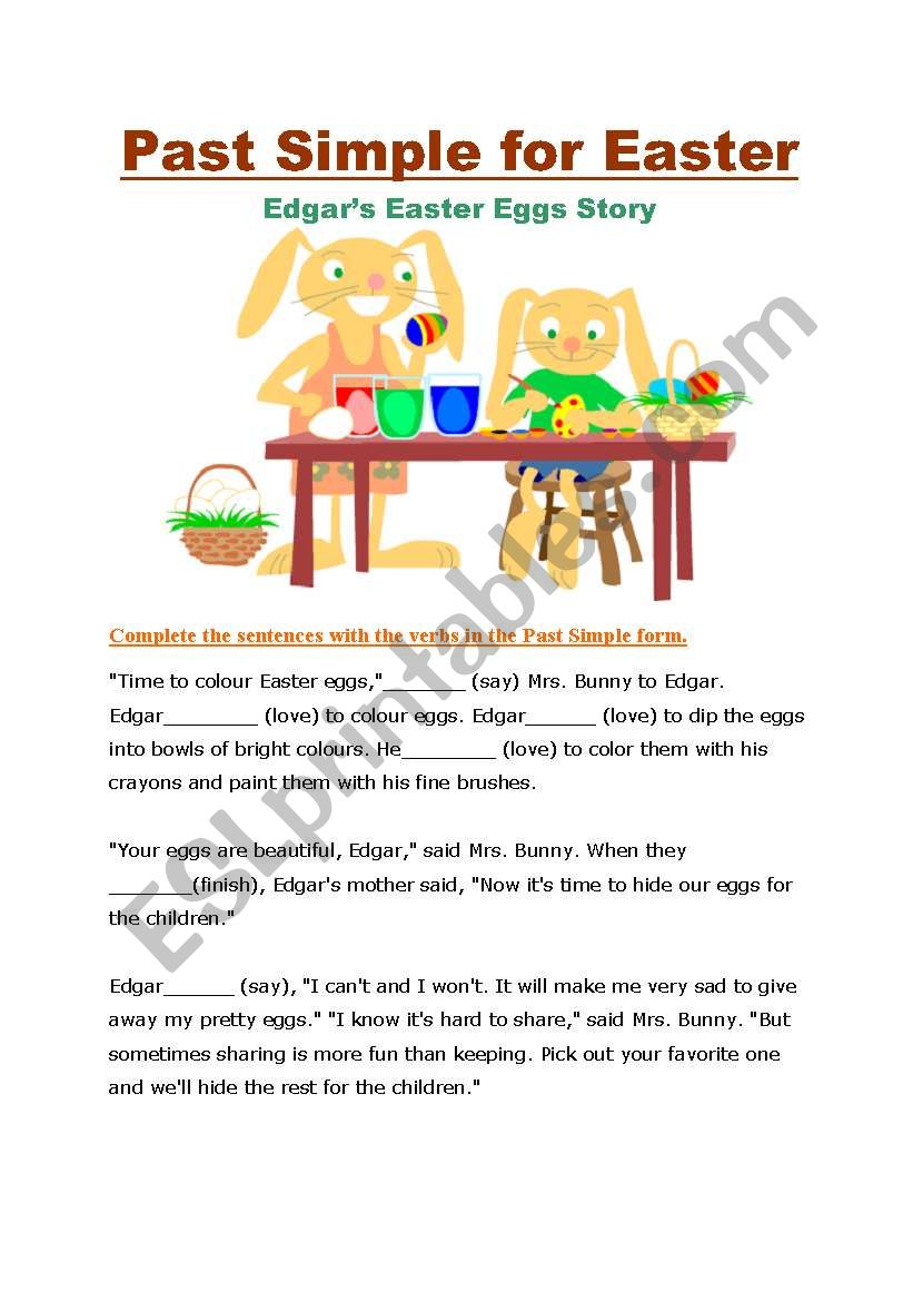 Past Simple For Easter( 2 PAGES)