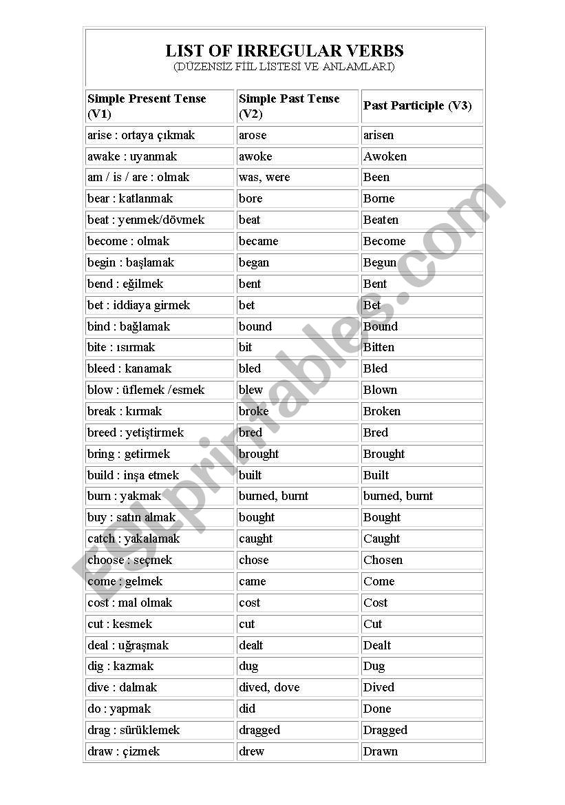 past simple/present perfect tense