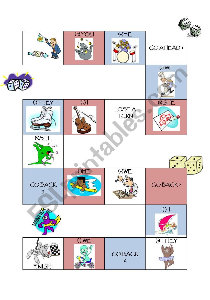 Boardgame CAN-CANÂ´T worksheet