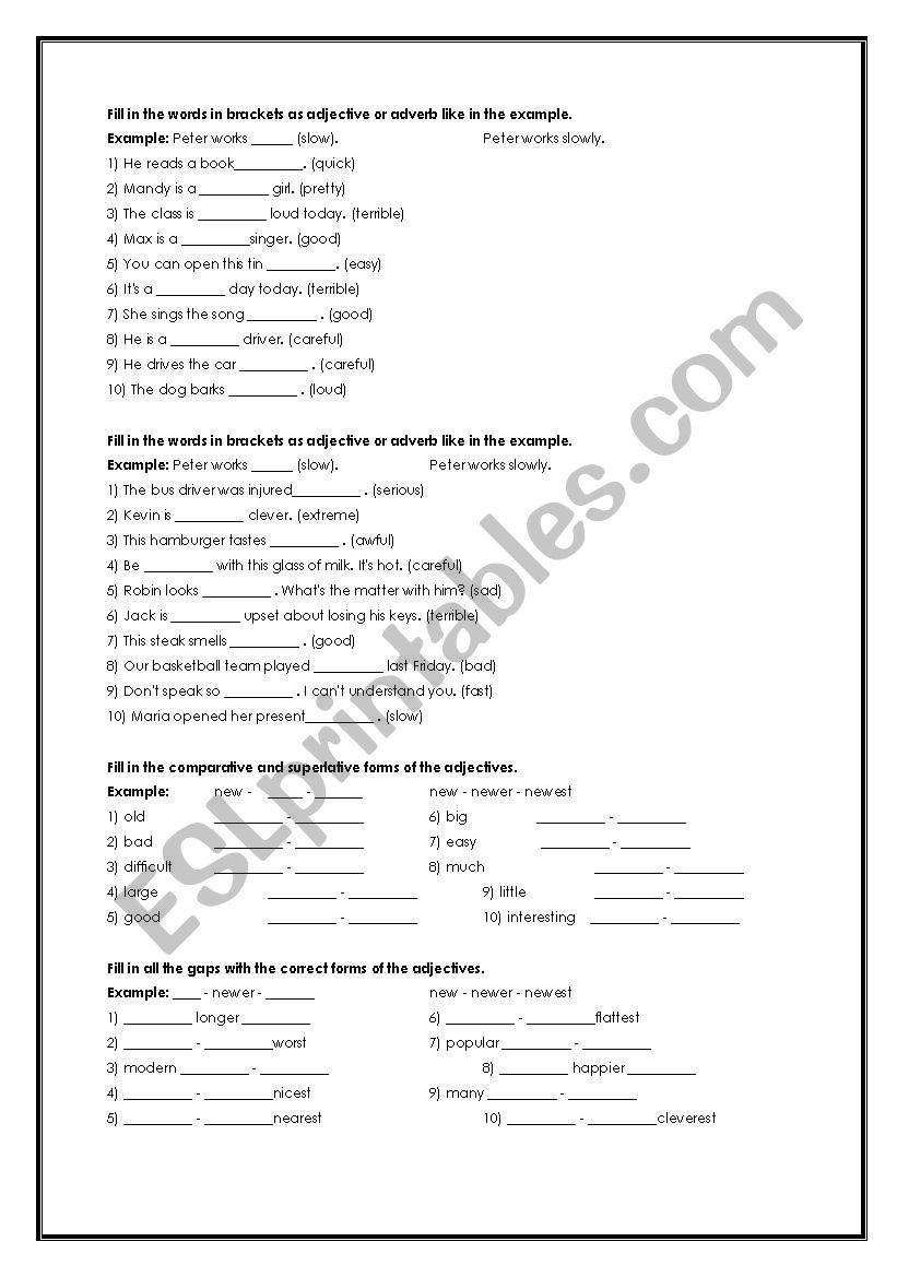 EXERCISES worksheet