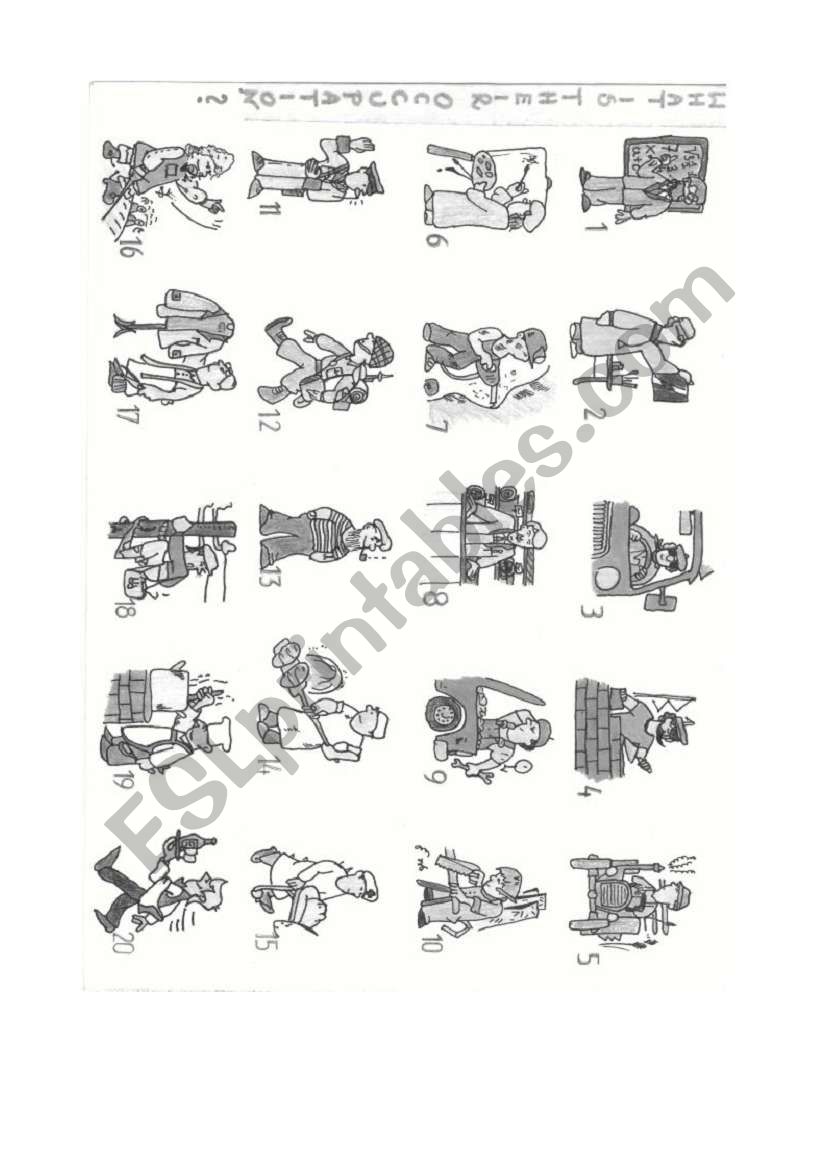 jobs and occupations worksheet