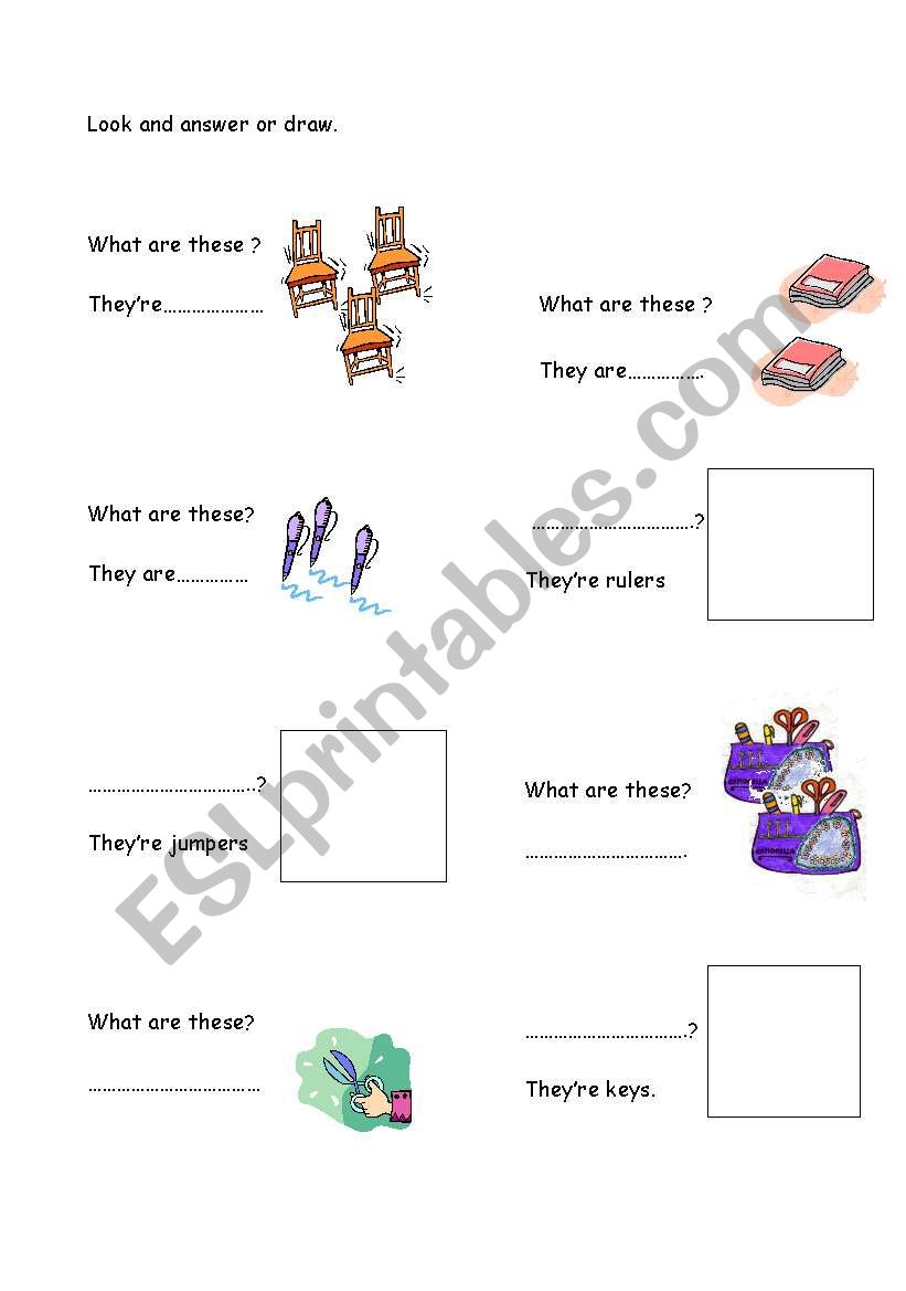 look and answer plural worksheet