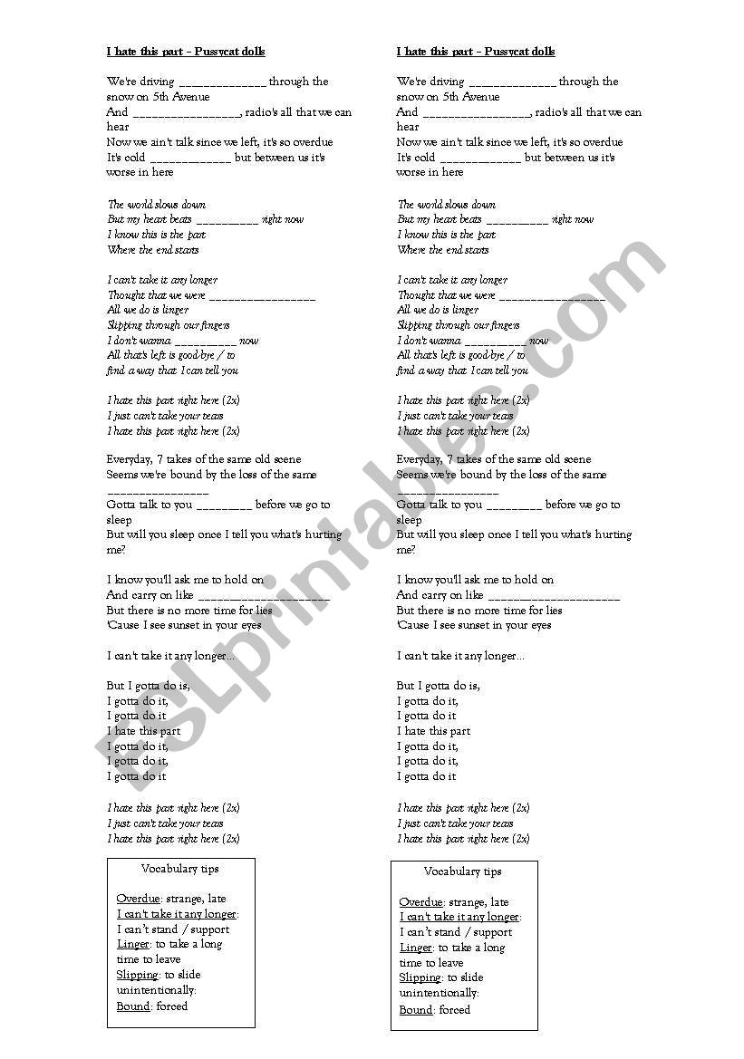 Music worksheet