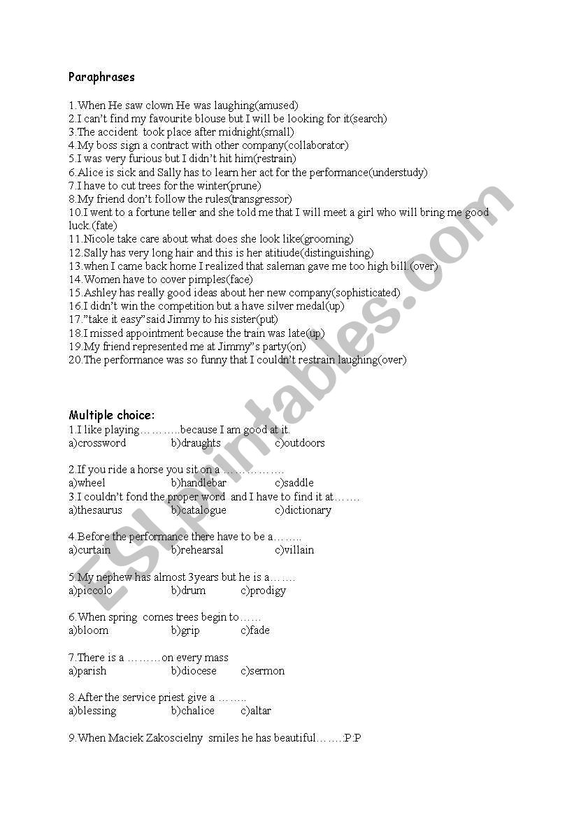 Test worksheet