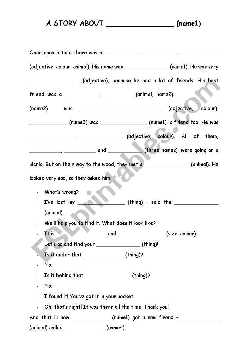 a story worksheet