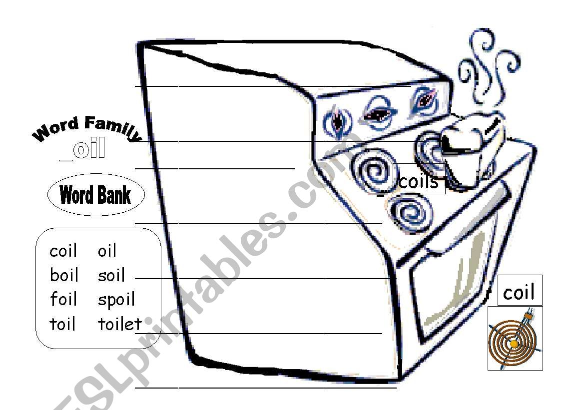 _oil Word Family worksheet