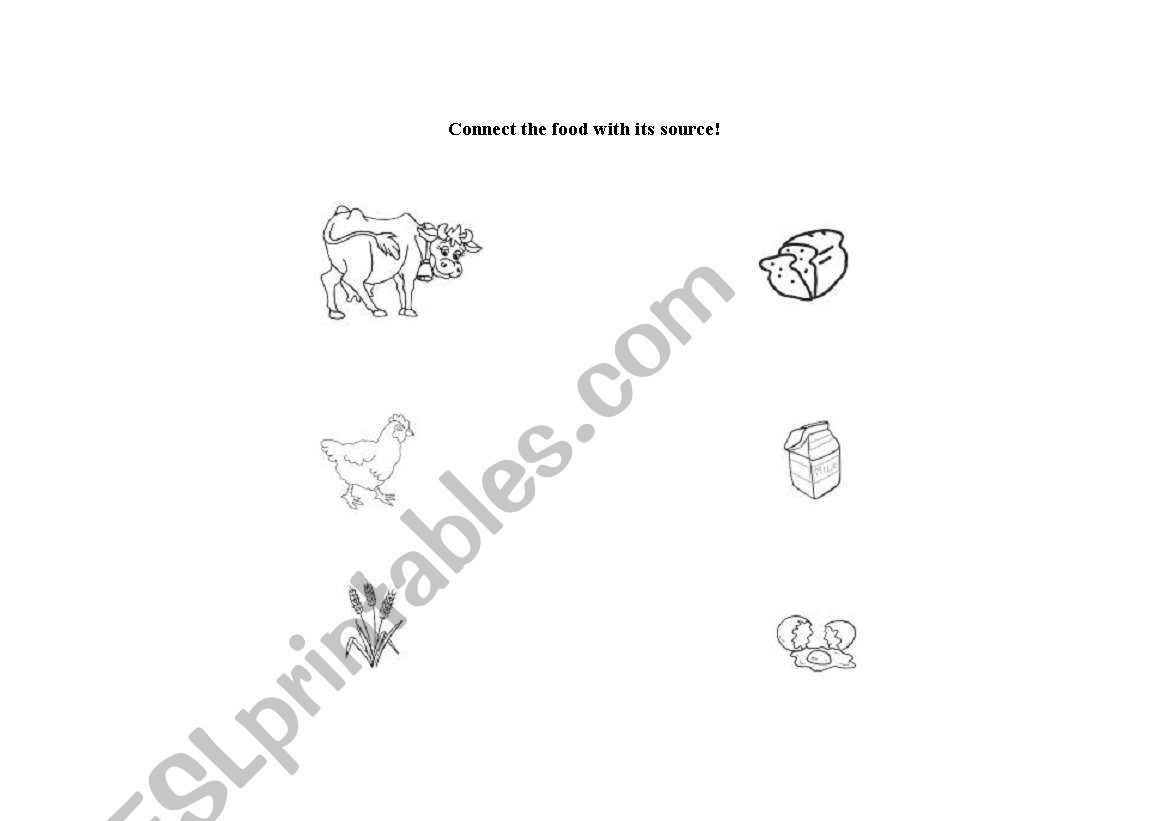 Food preschool primary worksheet
