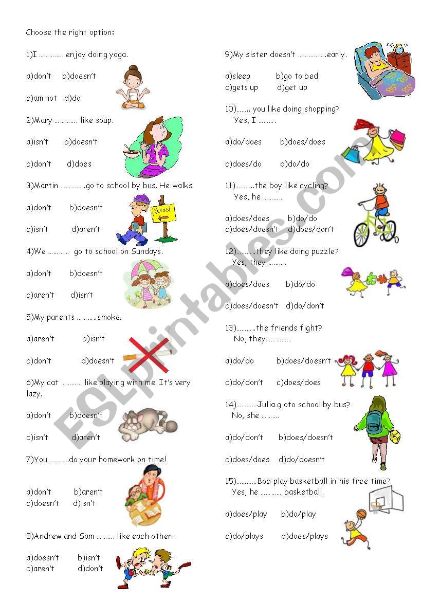 Simple Present Tense worksheet